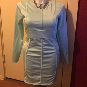 Mint long sleeve bodycon dress